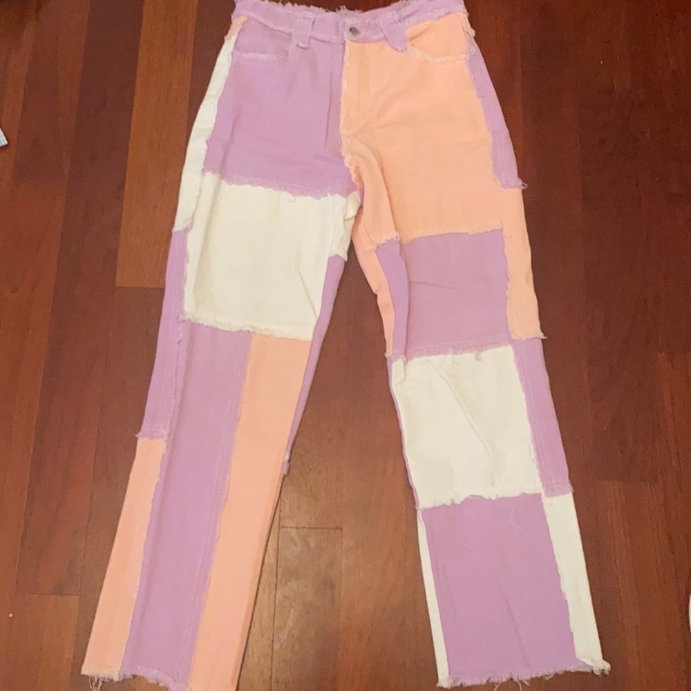 Multi color boyfriend jeans